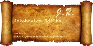 Jakobovics Réka névjegykártya